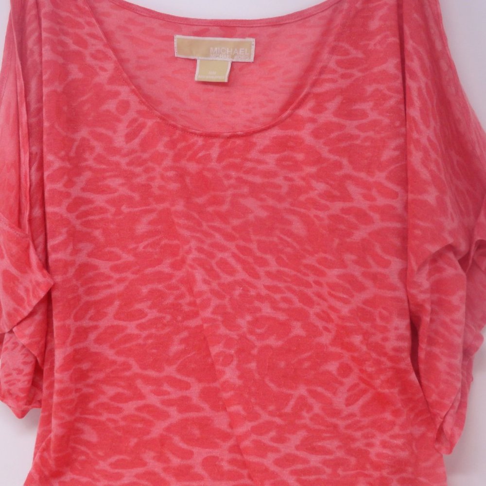 Michael Kors Coral Cold Shoulder Top Size Medium
